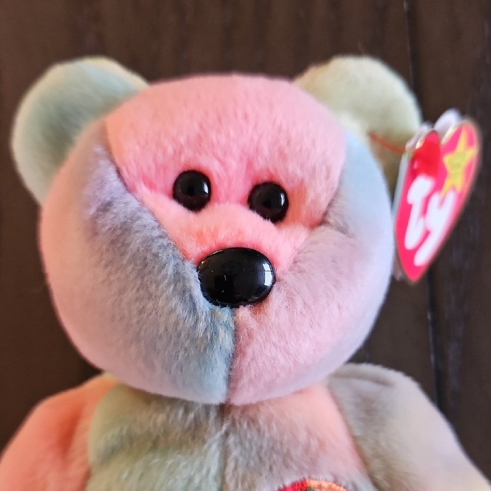 Ty Beanie Baby - Peace the Multi-colored Bear - Picture 3 of 12